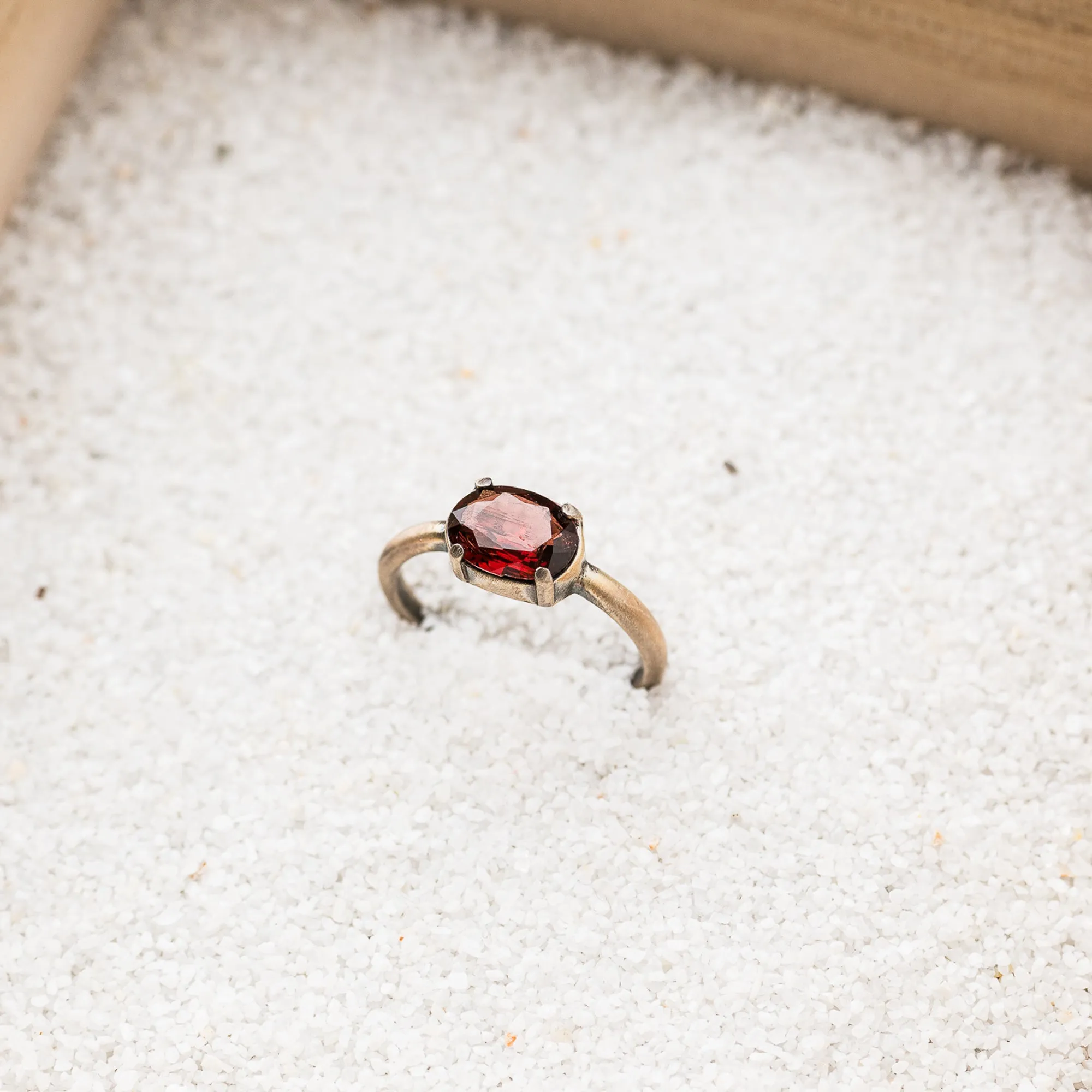 Red Spinel East-West Ring