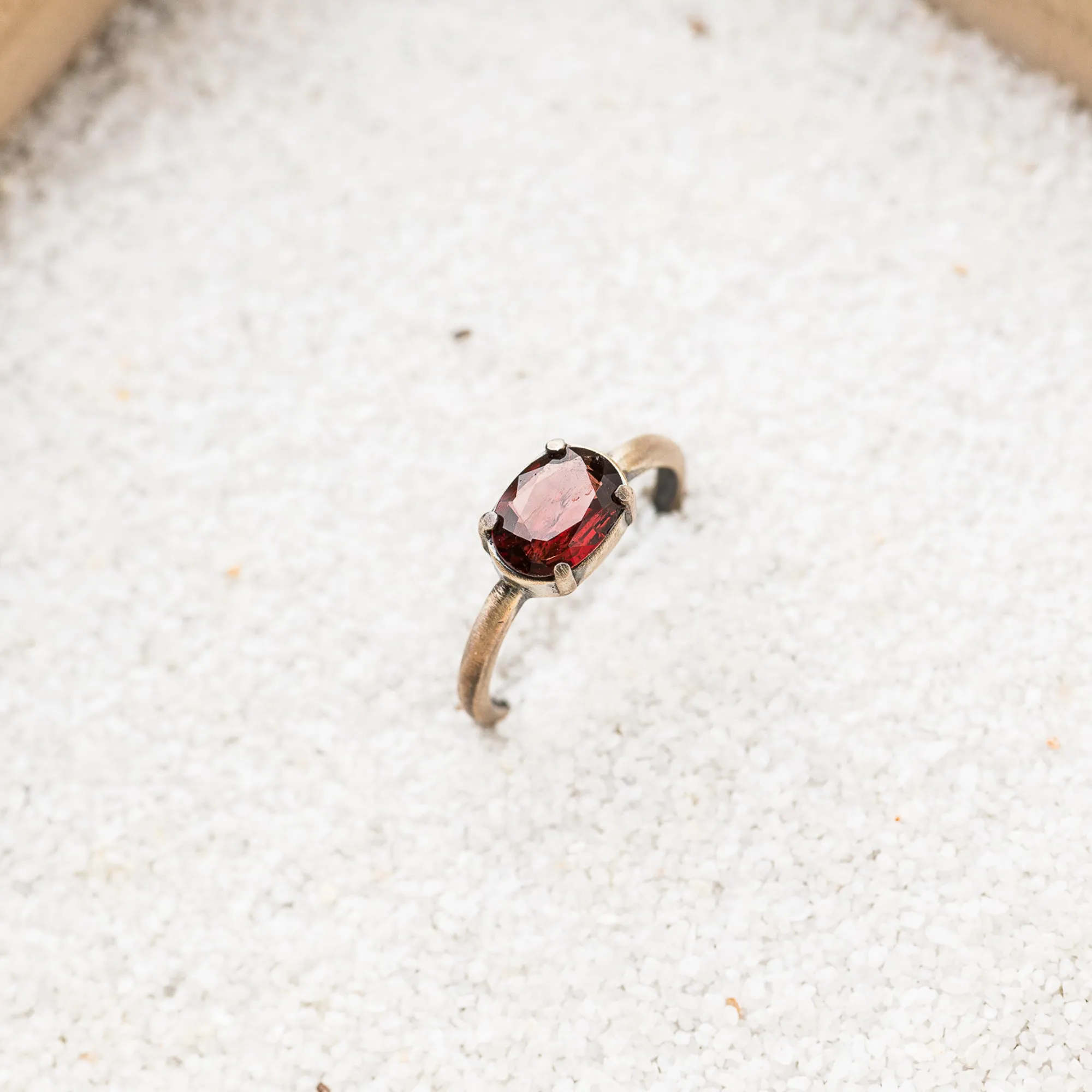 Red Spinel East-West Ring