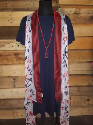 Red, White & Blue Anchor Vest 6227