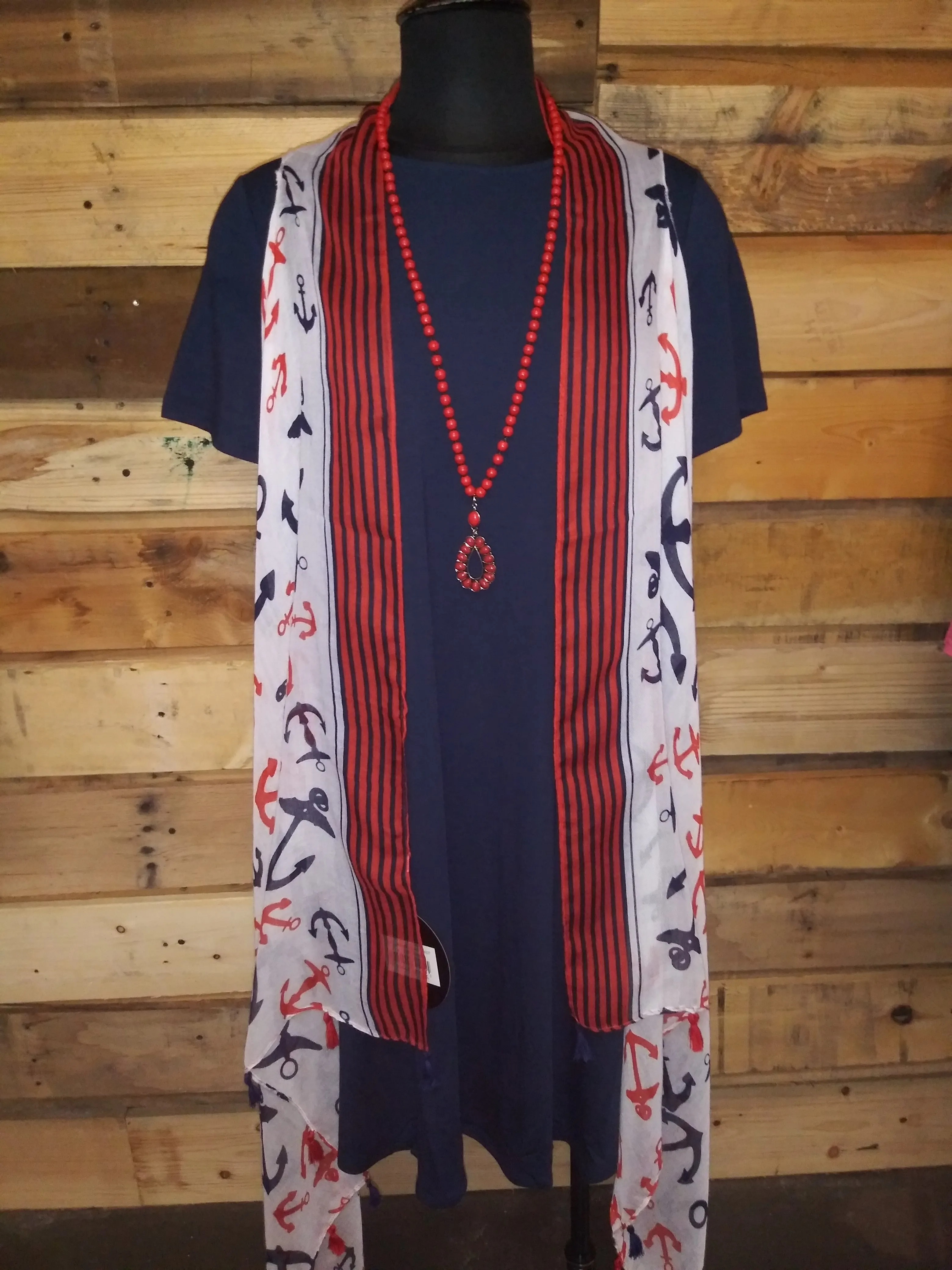 Red, White & Blue Anchor Vest 6227