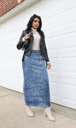Retro Denim Maxi