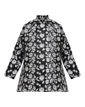 Satin Flower Embroidered Jacket
