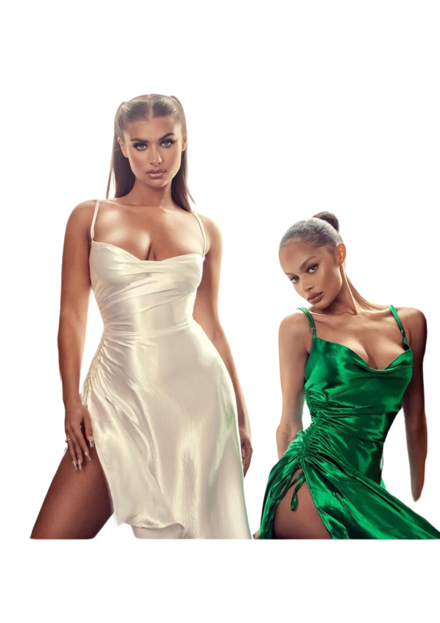Satin Slit Slip Dress
