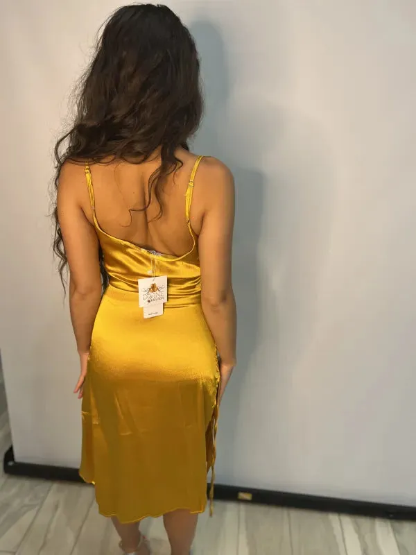 Satin Slit Slip Dress