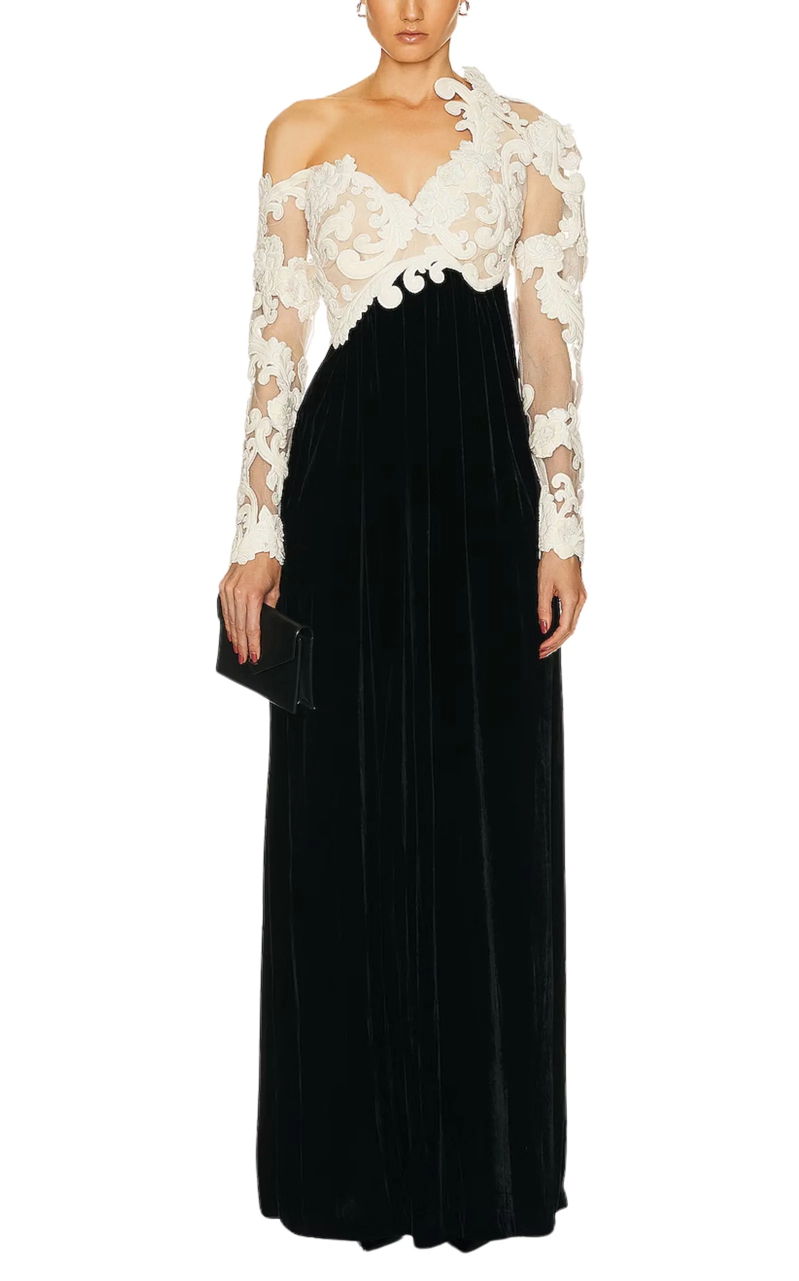 Sensory Lace and Velvet Gown