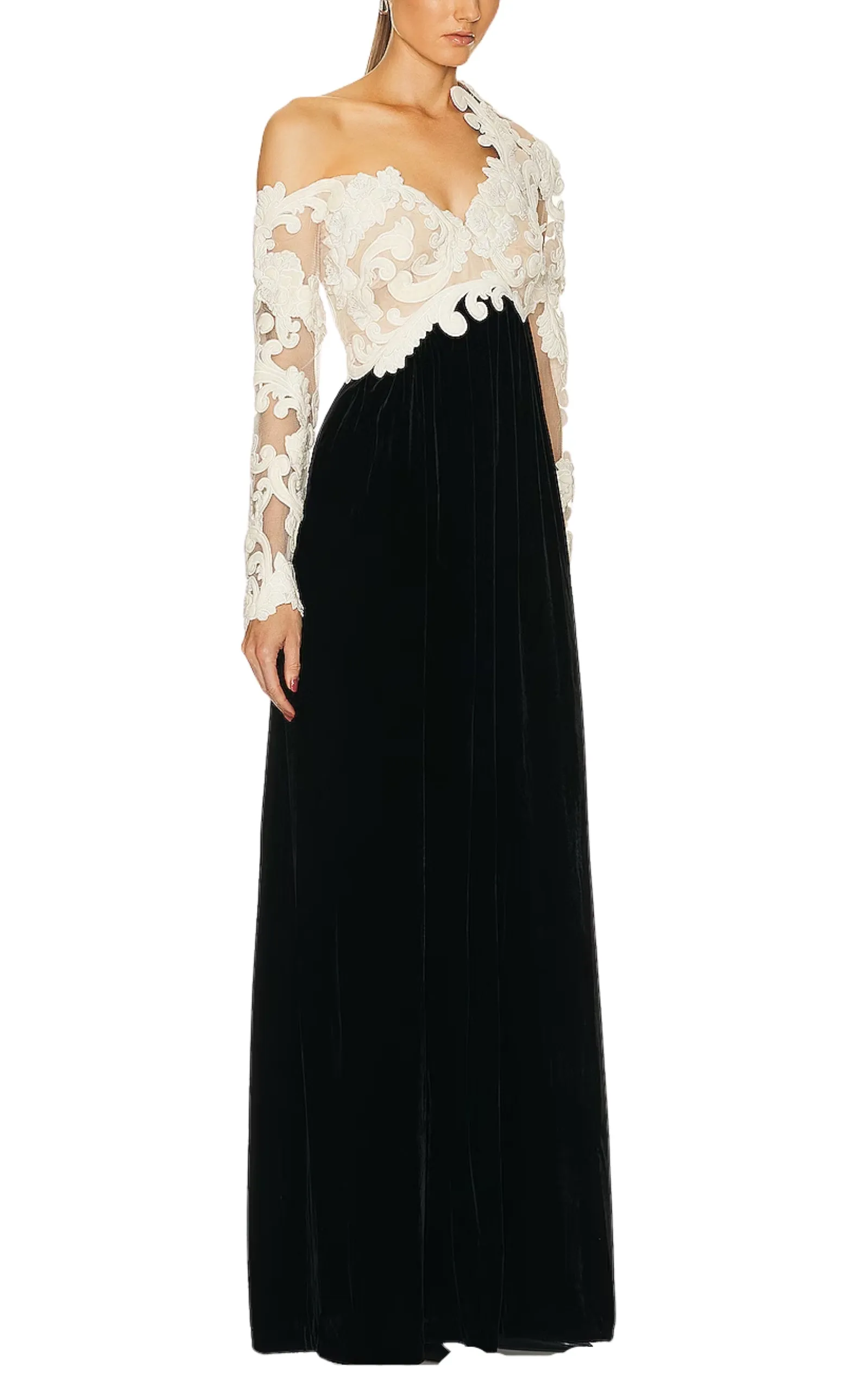 Sensory Lace and Velvet Gown