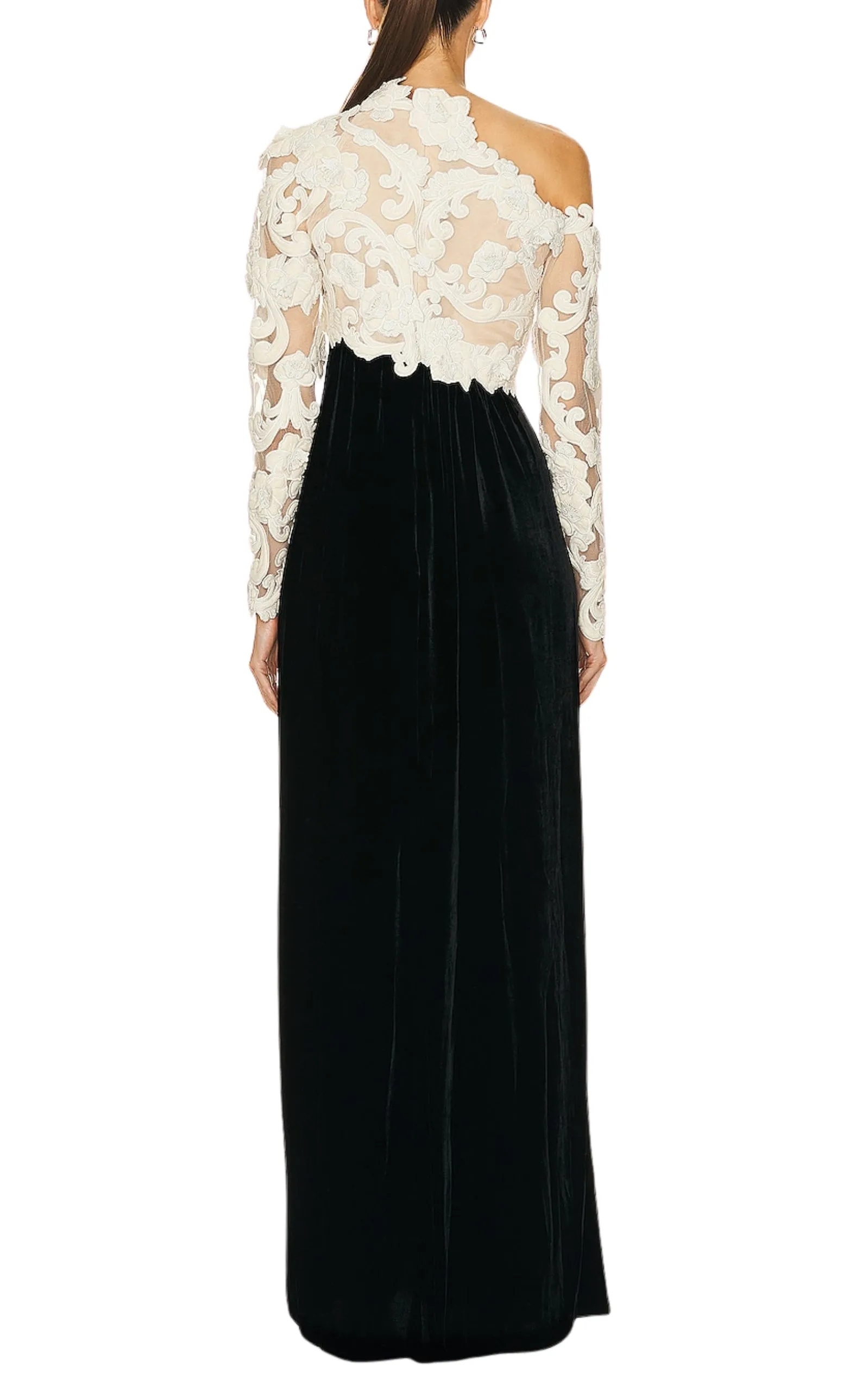Sensory Lace and Velvet Gown