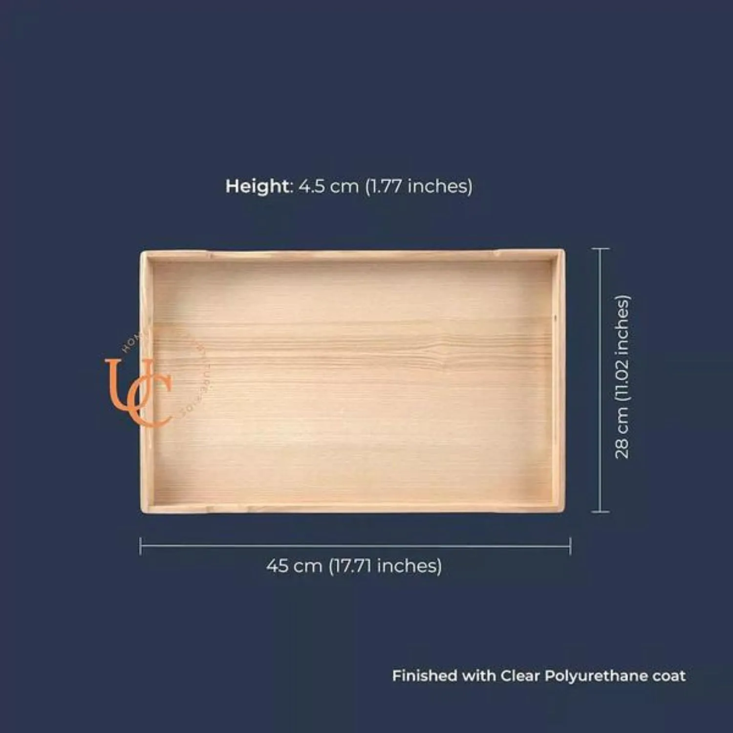 Serving Tray | Canadian Ash Wood | Sturdy And Stylish | Smooth Finish | 18"
