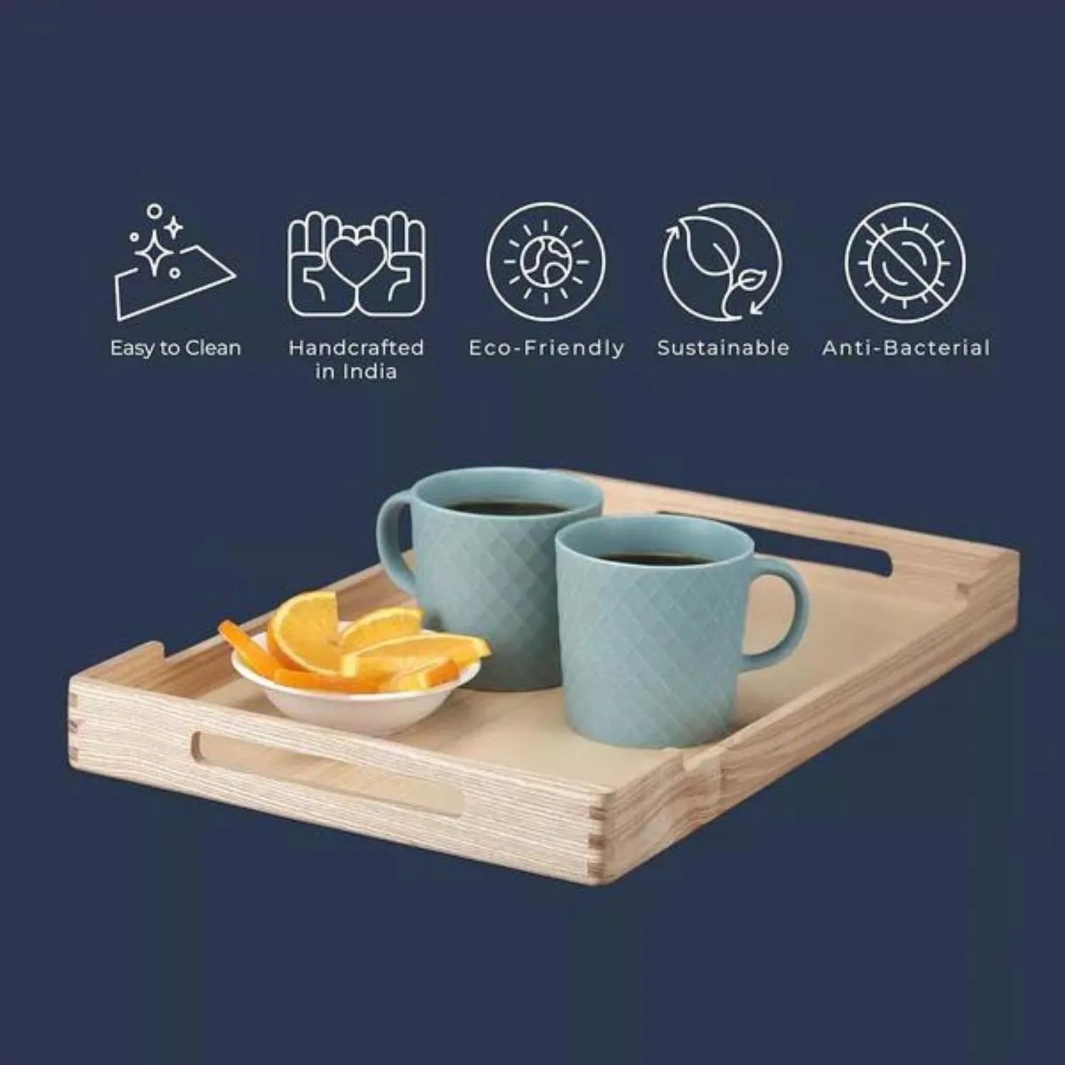 Serving Tray | Canadian Ash Wood | Sturdy And Stylish | Smooth Finish | 18"