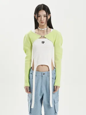 [SETUP EXE] SS 24 GOLGI HOOK BOLERO CARDIGAN / YELLOW GREEN