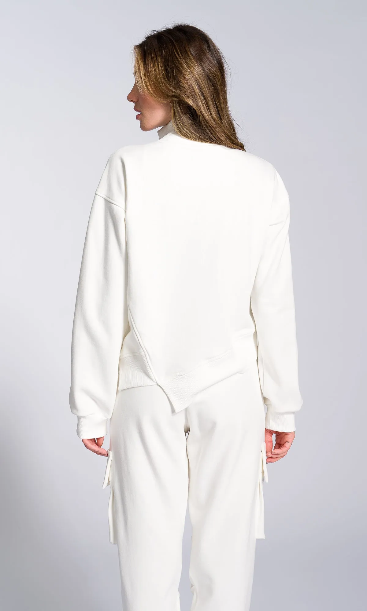 Short Asymmetric Zipper Sweatshirt