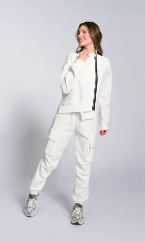 Short Asymmetric Zipper Sweatshirt