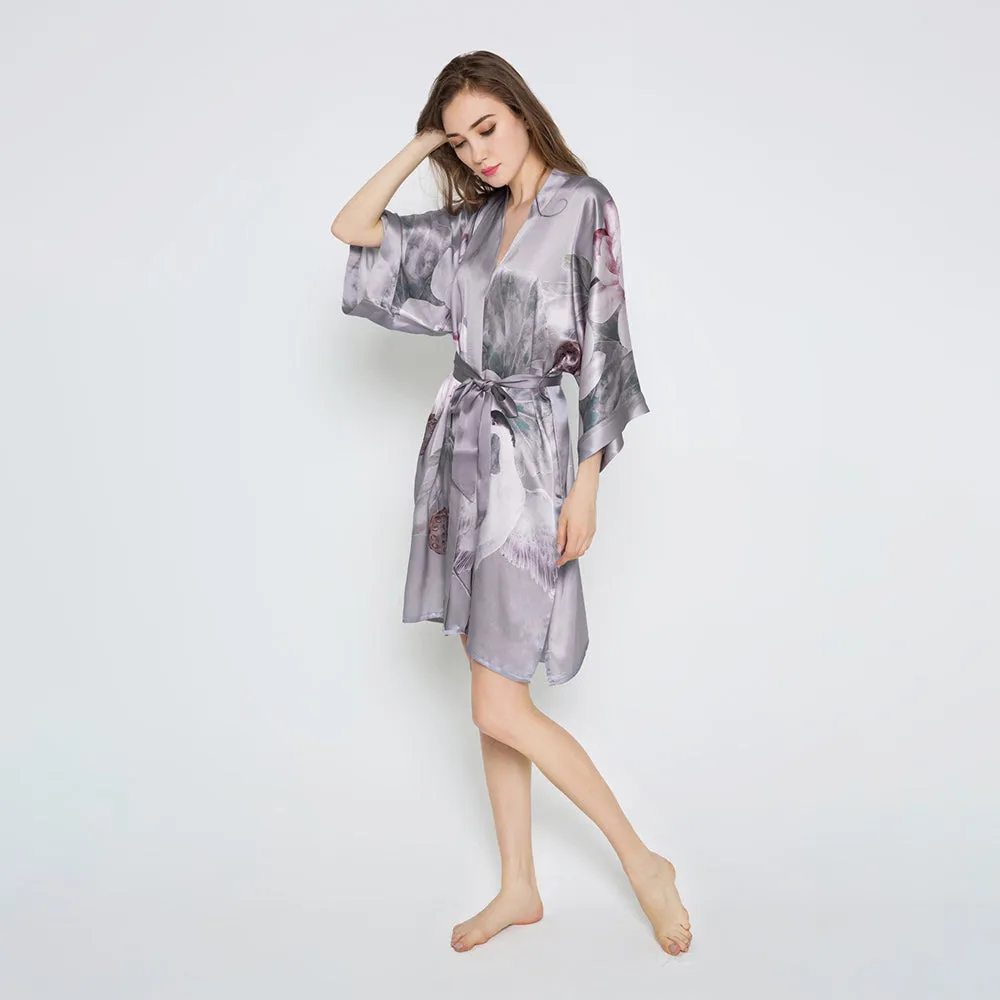 Silk Kuren Short Kimono Robe