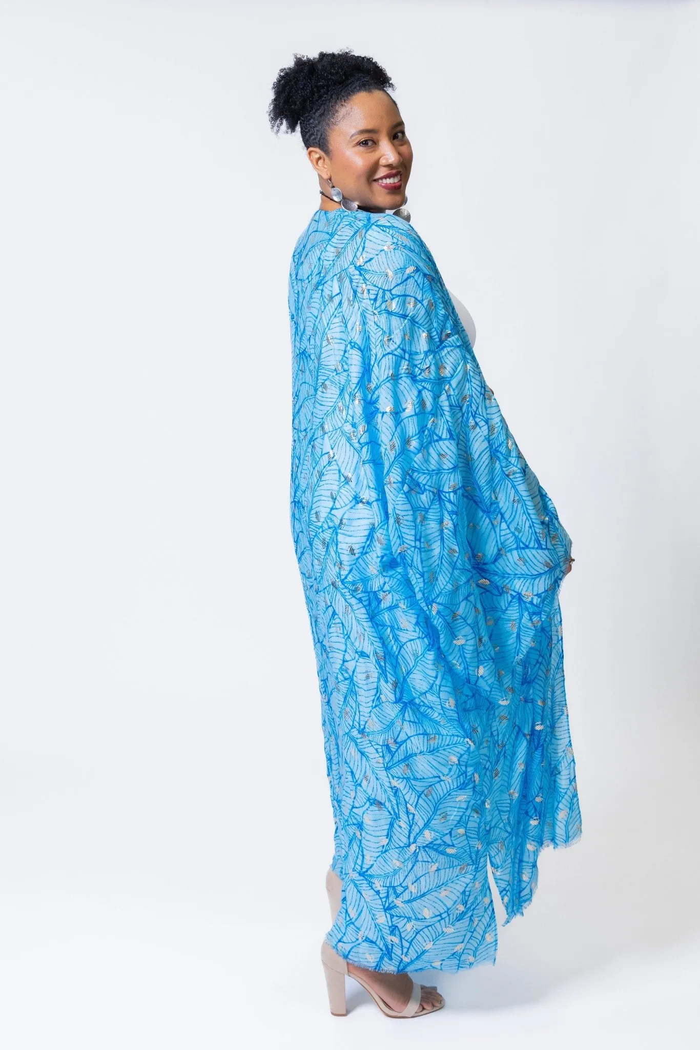 Silver Touch Kimono - Blue