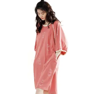 Sleepwear 100% Soft Cotton Coral Night Shirt Nightgown Lounge wear XL XXL