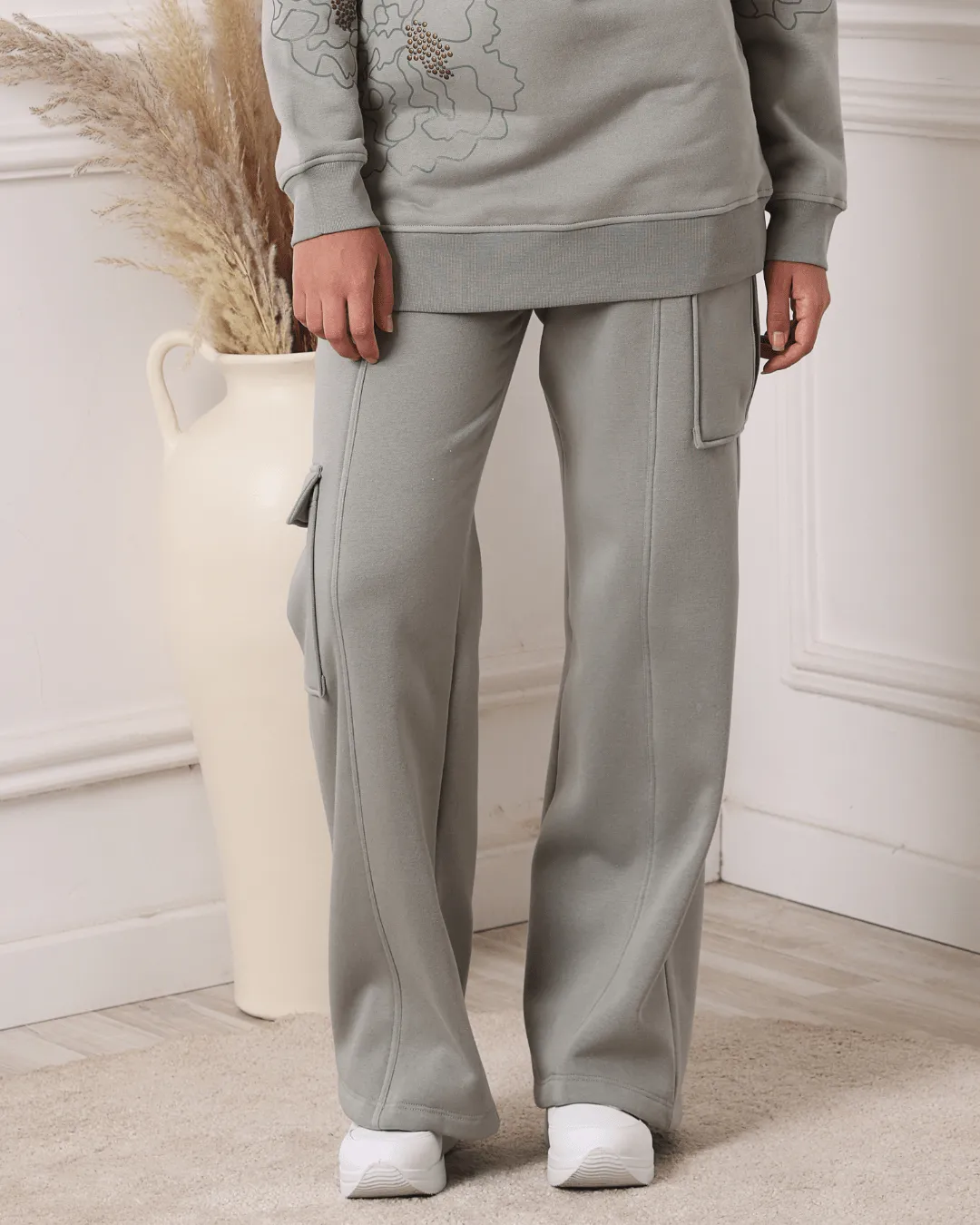 Sweat-shirt Oversize Vert Amande