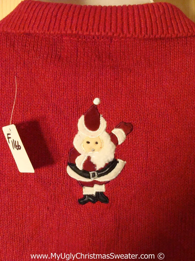 Tacky Cheesy Holiday Sweater Vest with Tap Dancing Santas  (f1166)