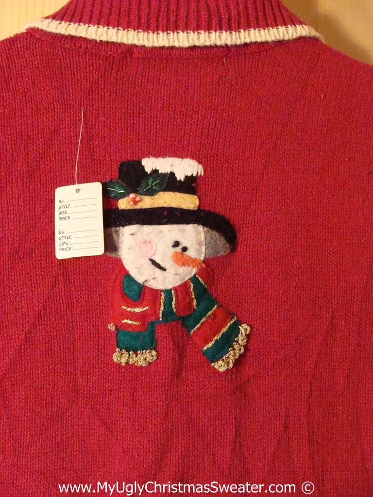Tacky Patchwork Embroided Horrid Sweater Vest  (f1244)