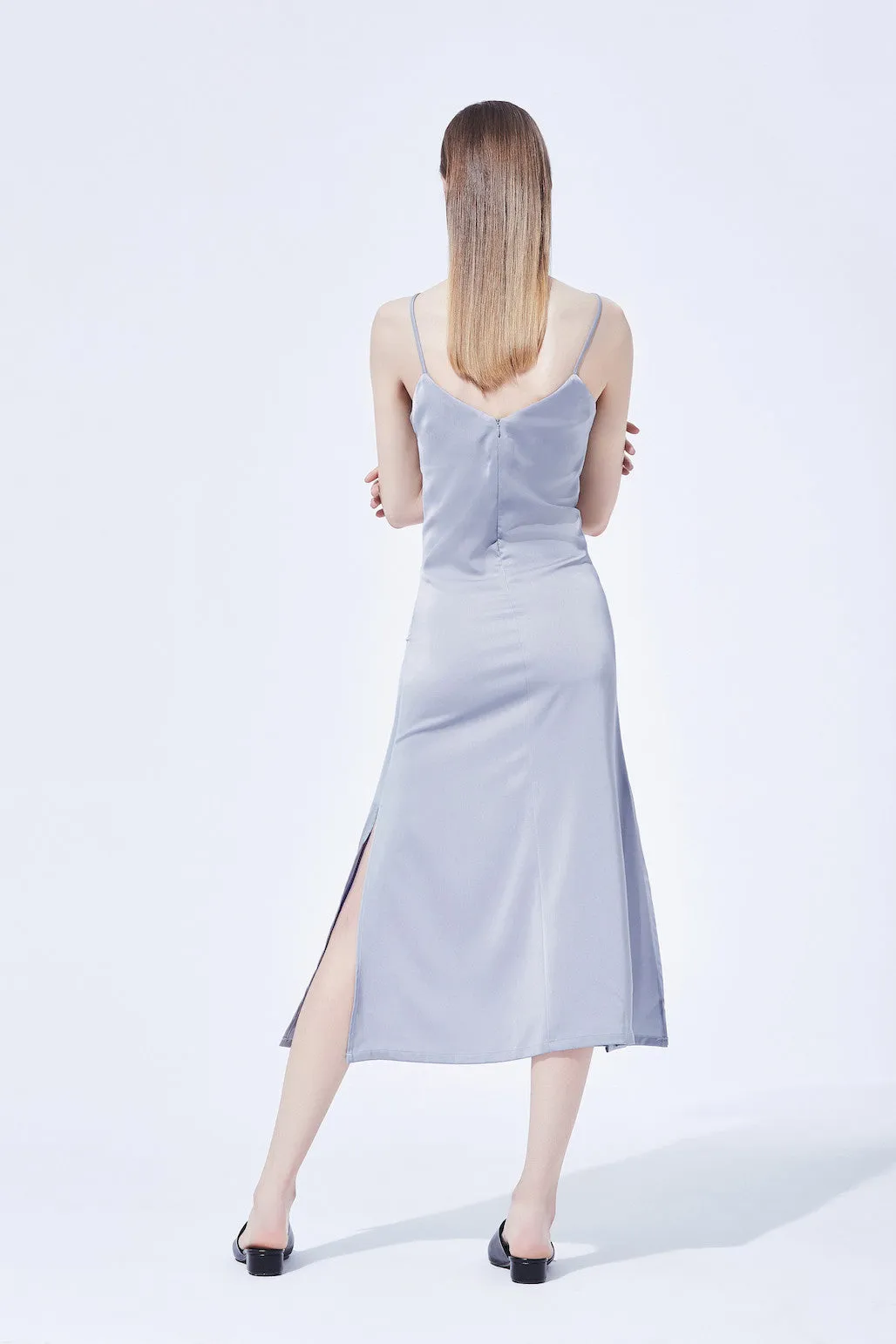 Teresa Slip Dress - Steel Blue