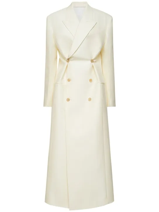 The Row   Catena wool &amp; silk twill long coat 