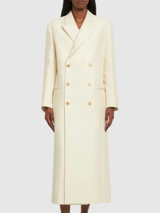 The Row   Catena wool &amp; silk twill long coat 