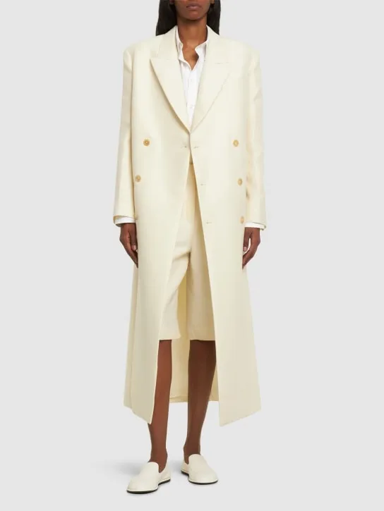 The Row   Catena wool &amp; silk twill long coat 