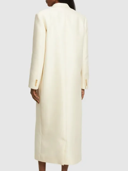 The Row   Catena wool &amp; silk twill long coat 
