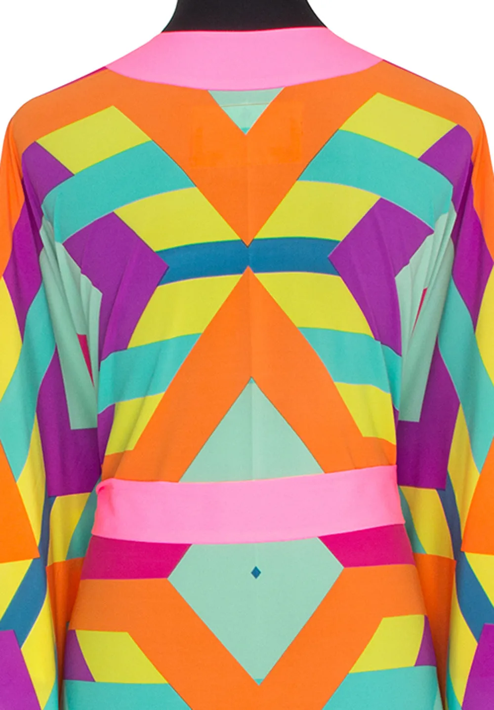 Tribal - Colorful Mayan Kimono (Neon Pink)