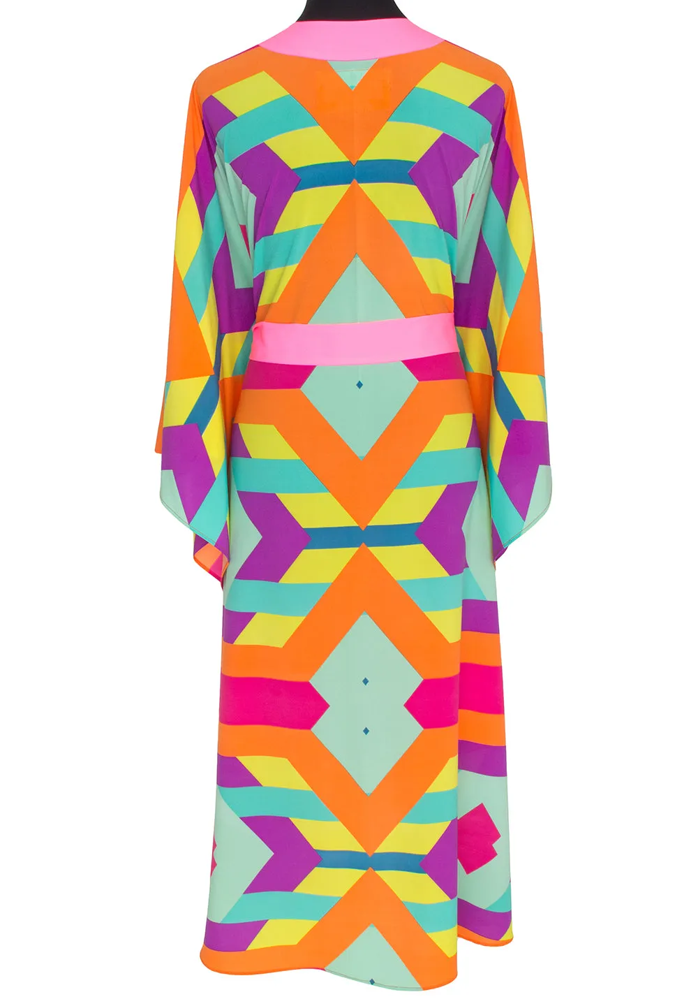 Tribal - Colorful Mayan Kimono (Neon Pink)
