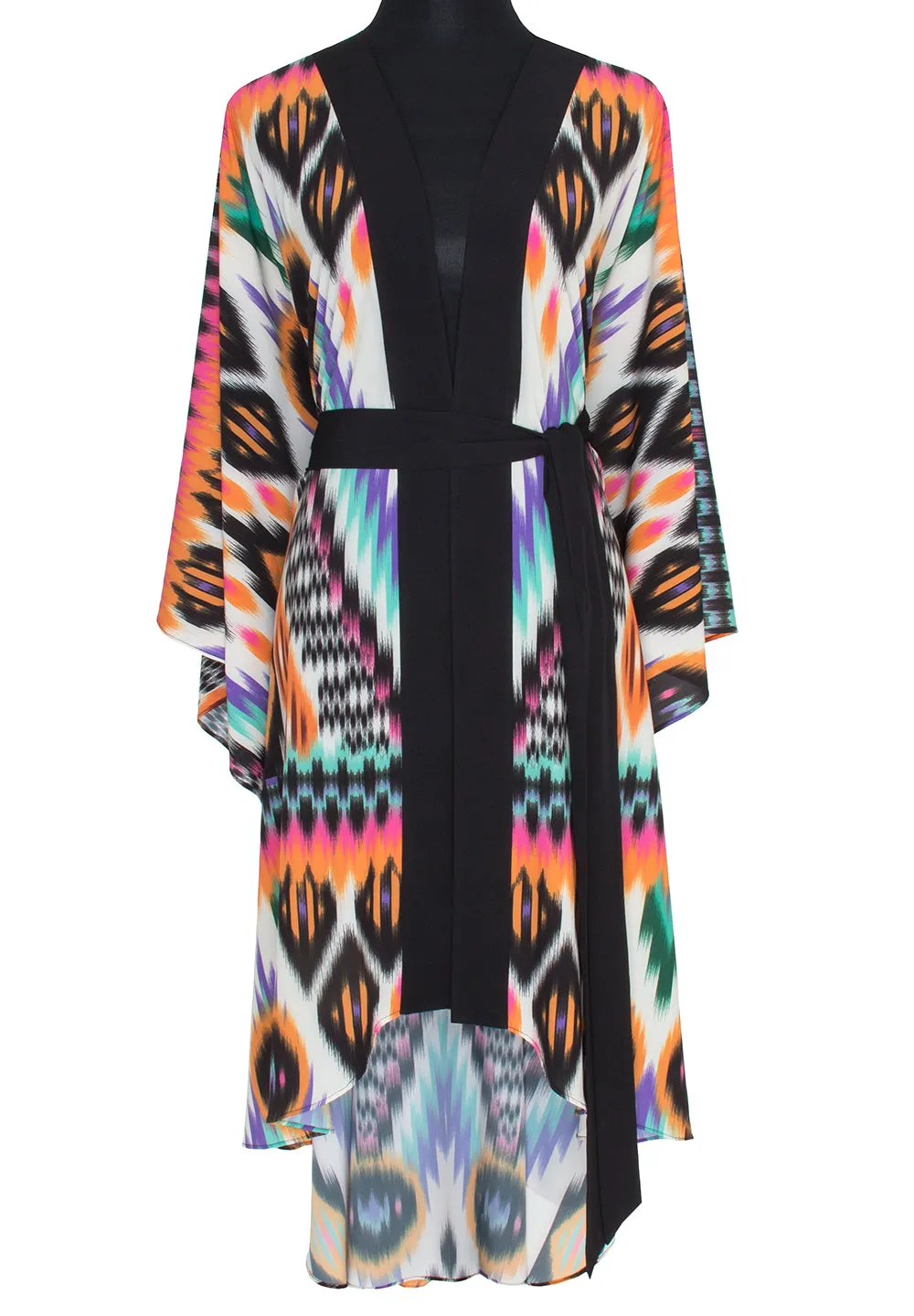 Tribal – Orange Apache Kimono Skull (Black)