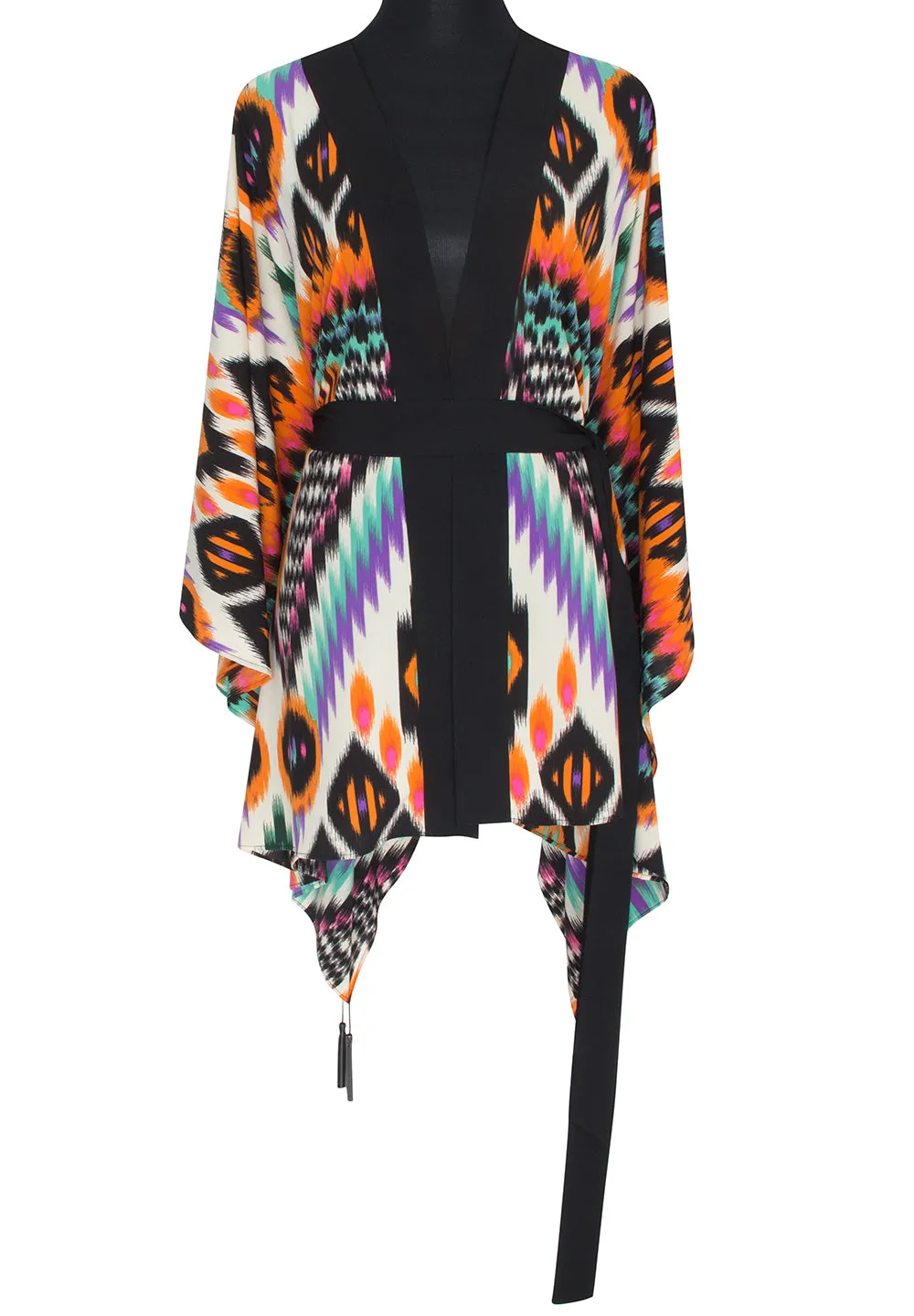 Tribal – Orange Apache Kimono Skull (Black)