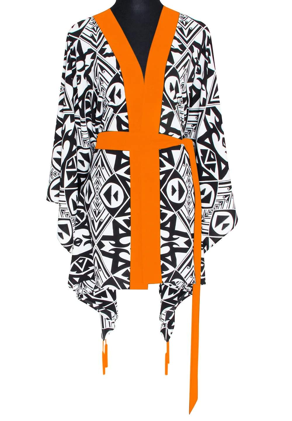 Tulum – Tribal Kimono (Neon Orange)