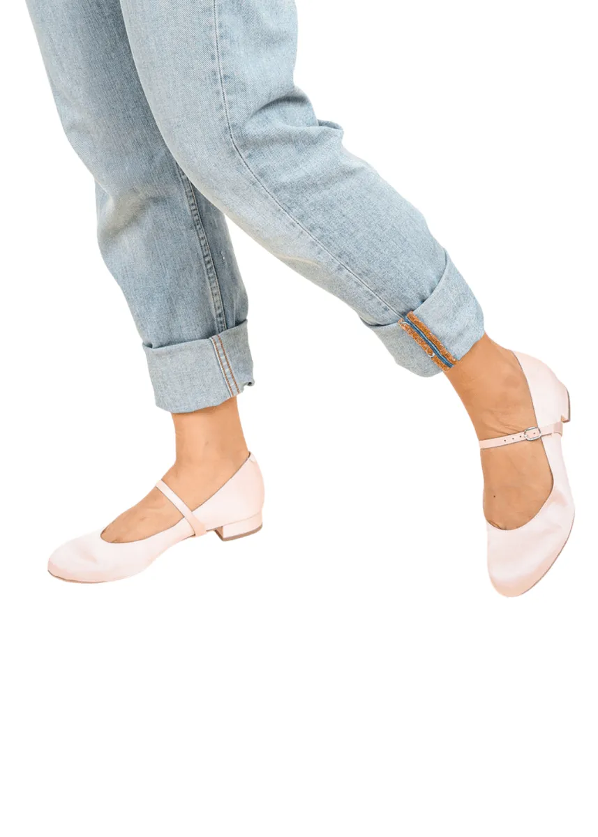 Twiggy Strap in Rose Satin