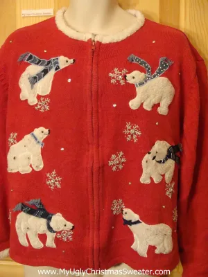 Ugly Christmas Sweater Fluffy Polar Bears