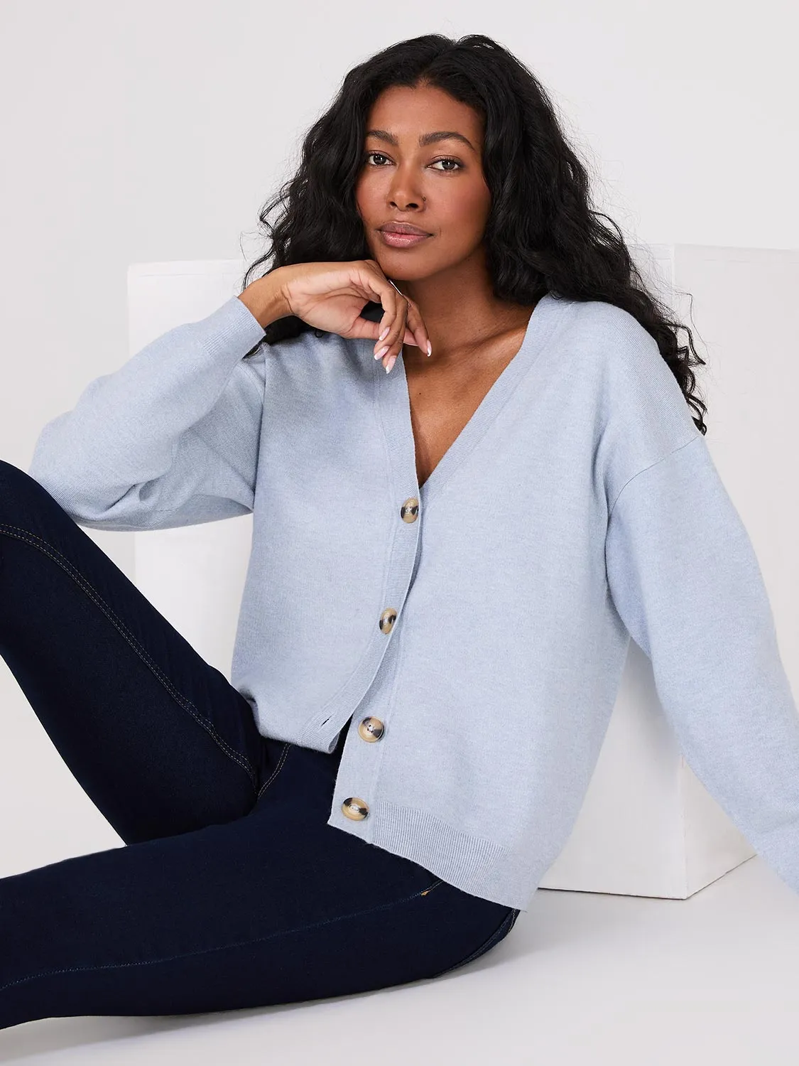 V-Neck Knit Cardigan