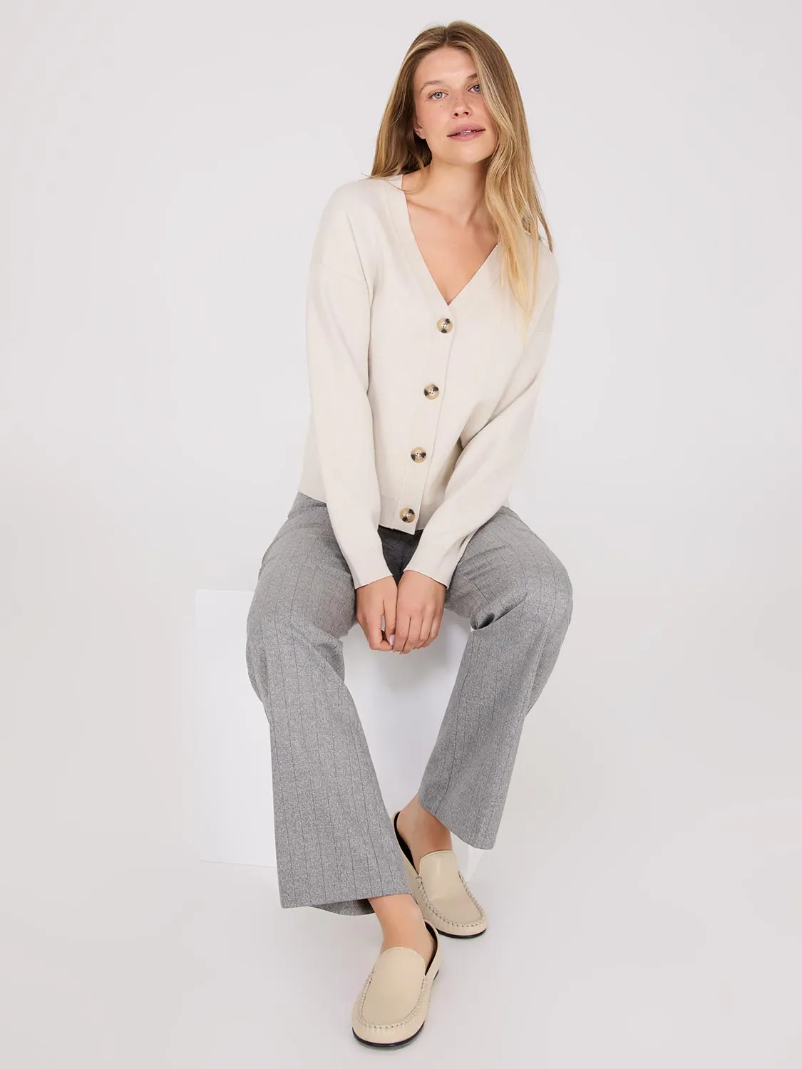V-Neck Knit Cardigan
