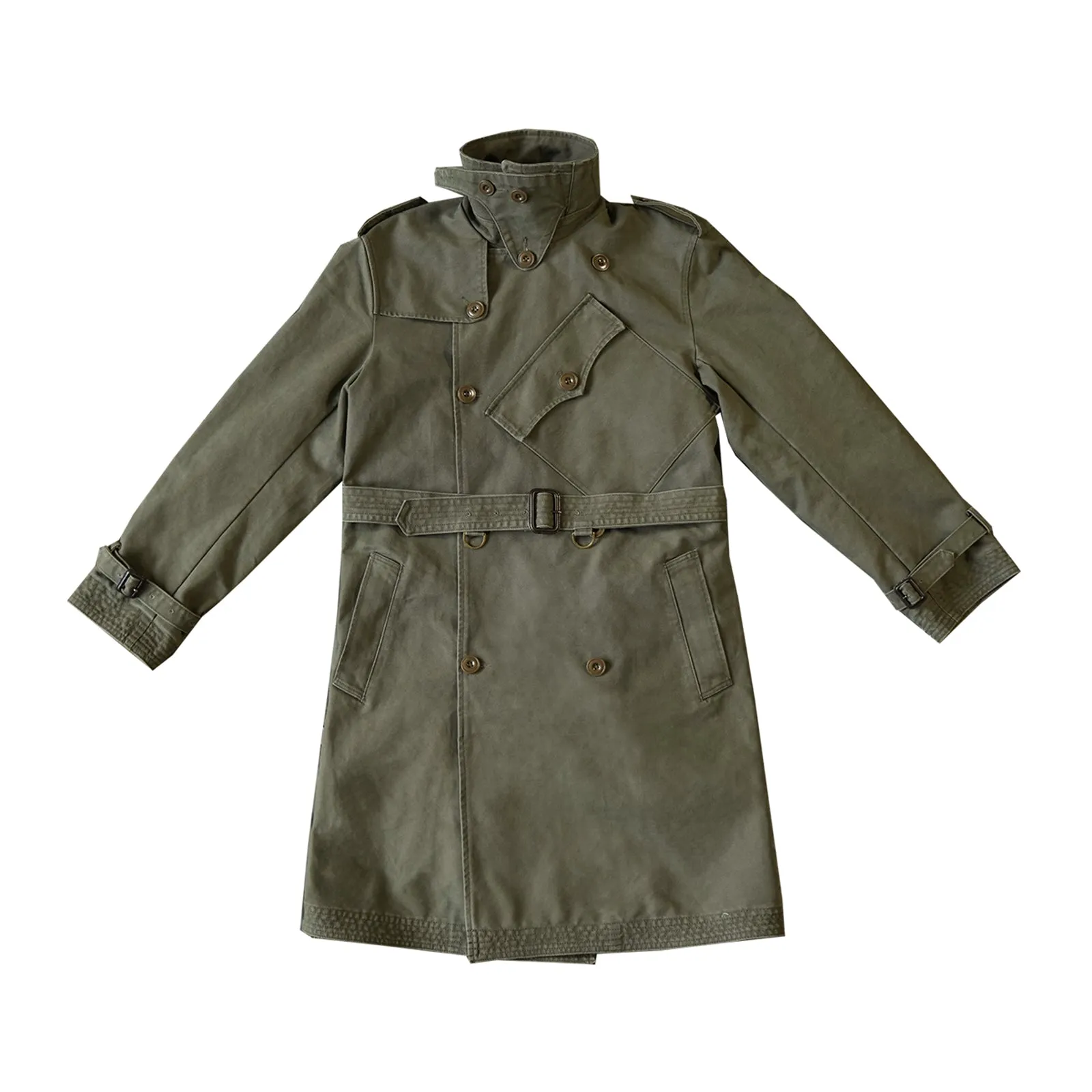 Vintage World War II British Army Trench Trench Coat Long Jacket
