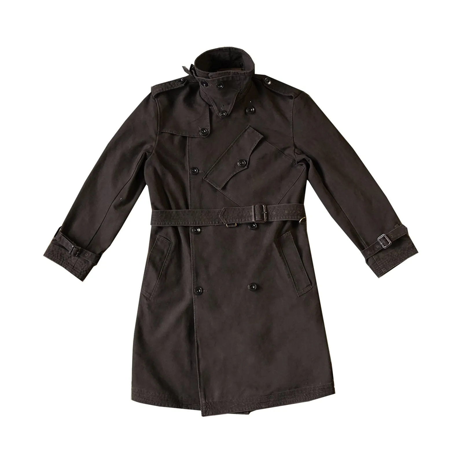 Vintage World War II British Army Trench Trench Coat Long Jacket