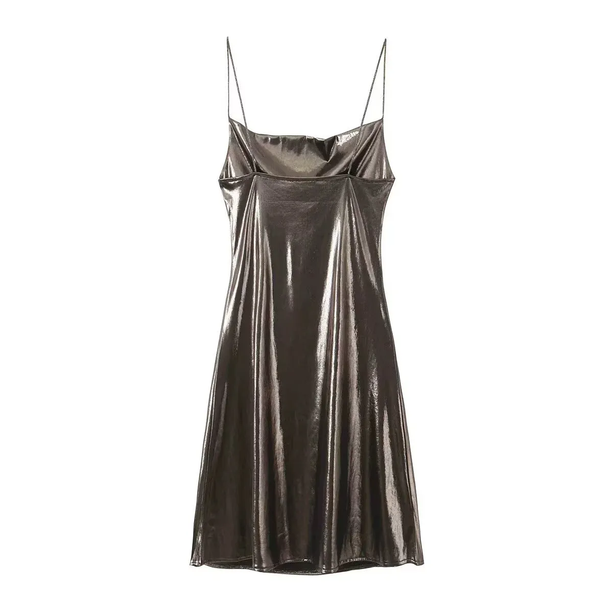 Wesleigh Metallic Slip Mini Dress