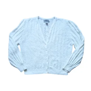White Stripe Knit Cardigan | Medium-Large