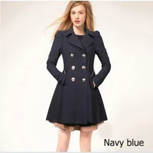 Women Trench Coat Plus Size Autumn Women's Double Breasted Warm Windbreaker Long Trench Coat