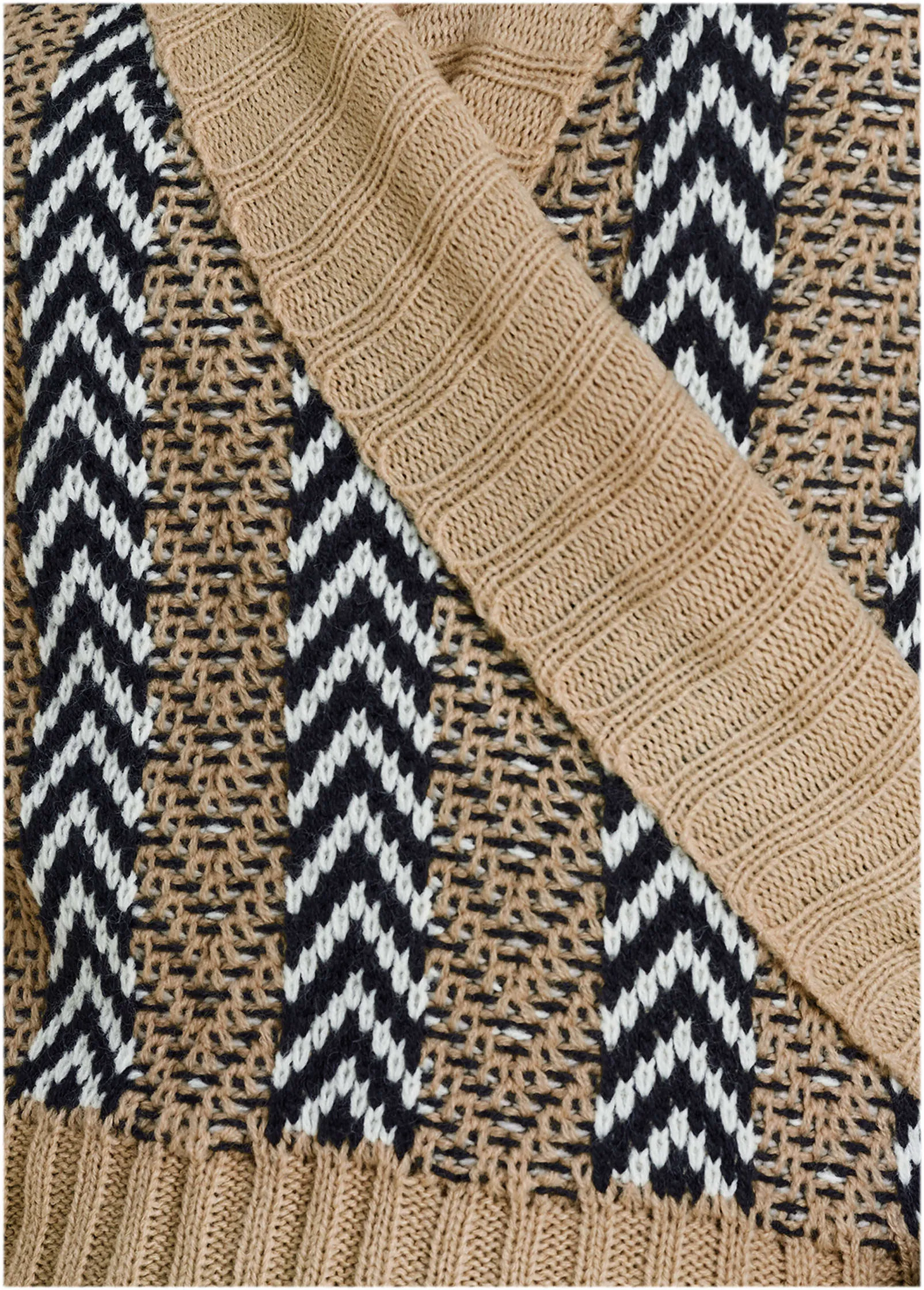 Wrap Cardigan - Tan Combo